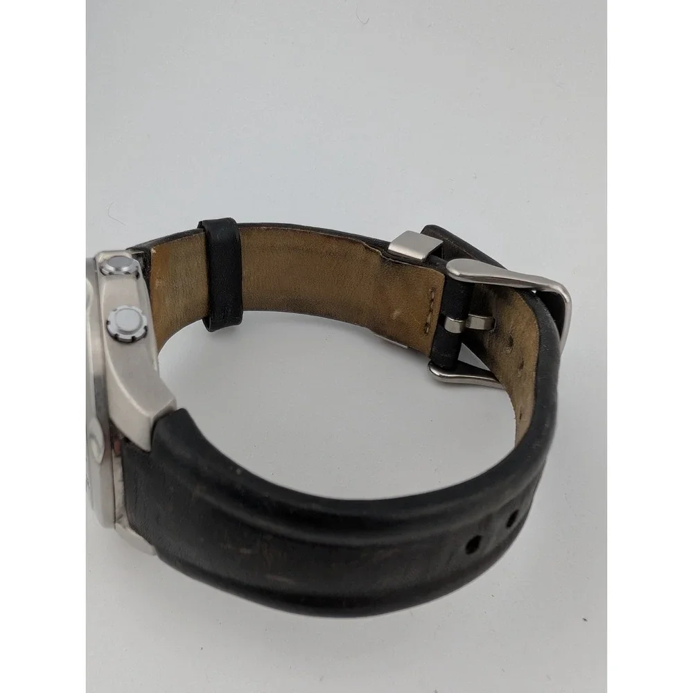Timex I-Control Indiglo Tachymeter Watch Men 40mm Case Leather Band- New Battery